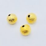 Frosted Gold Beads Stardust Matte Round Real - 图片 2