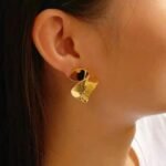 Retro irregular geometric stud earrings - 图片 4