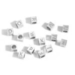 26 English Letters Beaded Square Stainless Steel Handmade Jewelry Accessories - 图片 3
