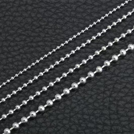 不锈钢波珠链圆珠链DIY项链手链波仔链欧美潮人时尚个性饰品配饰 (3) Stainless steel ball chain - 图片 1