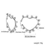 Simple and individual heart-shaped earrings - 图片 2