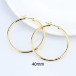 Large ear ring stainless steel round earrings for women - 图片 4