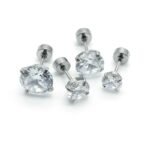 stainless steel Ear bone nail crystal diamond - 图片 2