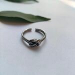 Love Knot Open Cuff Ring Stainless Steel Ring - 图片 3