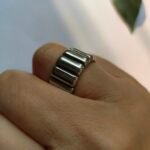 Twill Design Ring Trend Stainless Steel Bold Twill Design Ring for Women - 图片 2