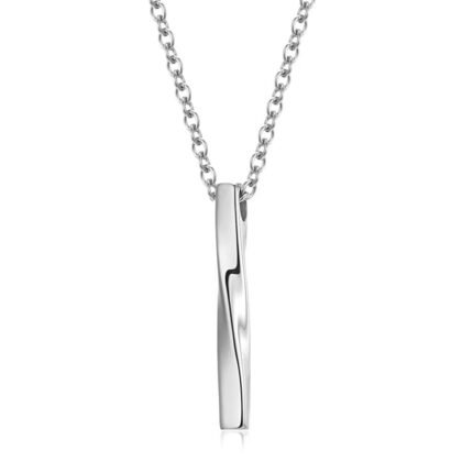 Men’s Spiral Rectangle Pendant Necklace