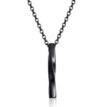 Men’s Spiral Rectangle Pendant Necklace - 图片 2