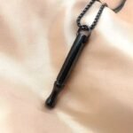 New Design Stainless Steel Gold Whistle Meditation Breath Necklace - 图片 3
