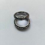 Men's Vintage Punk Stainless Steel Ring  Foil Grain Bubble Design for Wedding Gift Jewelry - 图片 2